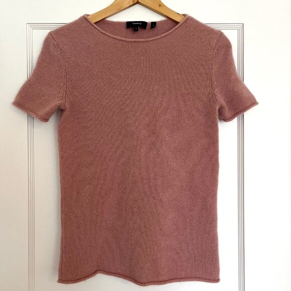 Theory Cashmere T-shirt Sweater in Soft Pink | Size XS - Picture 3 of 8